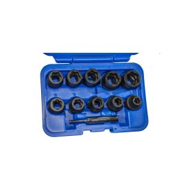   Rászorult/külső sérült csavar leszedő légkulcsfej készlet, 1/2", 11 darabos