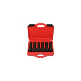   Légkulcsfej készlet, E-torx és 12-lapos, metrikus, hosszú, 3/4", 6 darabos
