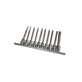   Hosszú torx (külső) bit készlet crowa foglalatban, 3/8", 10 darabos 