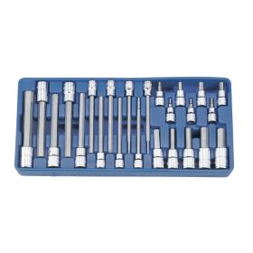   Imbusz bit készlet crowa foglalatban, colos 3/8" és 1/2", 24 darabos