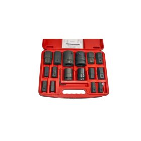   Légkulcsfej készlet, imbusz, metrikus 3/4" és 1", 17 darabos