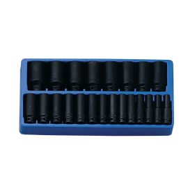 Légkulcsfej készlet, colos, hosszú, 1/2", 22 darabos