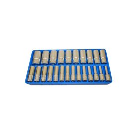 Crowafej készlet, metrikus, hosszú, 1/2", 24 darabos