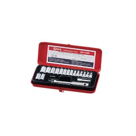   Crowafej készlet, 6 és 8-szögű, metrikus, 1/4", 18 darabos