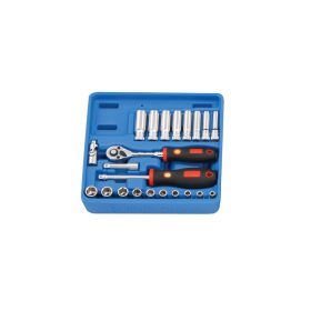   Crowafej készlet, metrikus, hosszú és normál, 1/4", 22 darabos