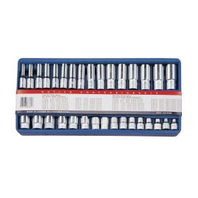   Crowafej készlet, metrikus, hosszú és normál, 3/8", 32 darabos