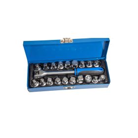   Olajleeresztő dugókulcs készlet, 7-féle fejjel, 3/8", 20 darabos