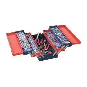   Hordozható szerszámos láda + szerszámok, metrikus, 1/4", 3/8", 1/2", 110 darabos