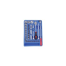   Crowafej készlet, E-torx és 6-lapos, metrikus, 1/2", 37 darabos