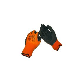   Hab-latex tenyérmártott poliészter kötött kesztyű (EN 2121), narancssárga-fekete, XXL-es (NM1350P-OR-BLX)