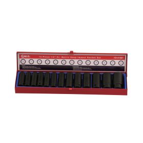   Légkulcsfej készlet, metrikus, hosszú, 1/2", 13 darabos