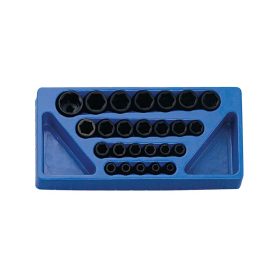 Légkulcsfej készlet, metrikus, 1/2", 25 darabos