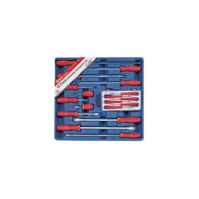   Csavarhúzó készlet, műszerész és normál, lapos és csillagfejű, 18 darabos