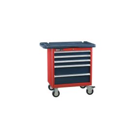 Gurulós szerszámos szekrény felső tálcával, 5 fiókos